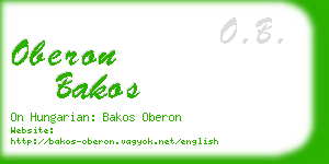 oberon bakos business card
